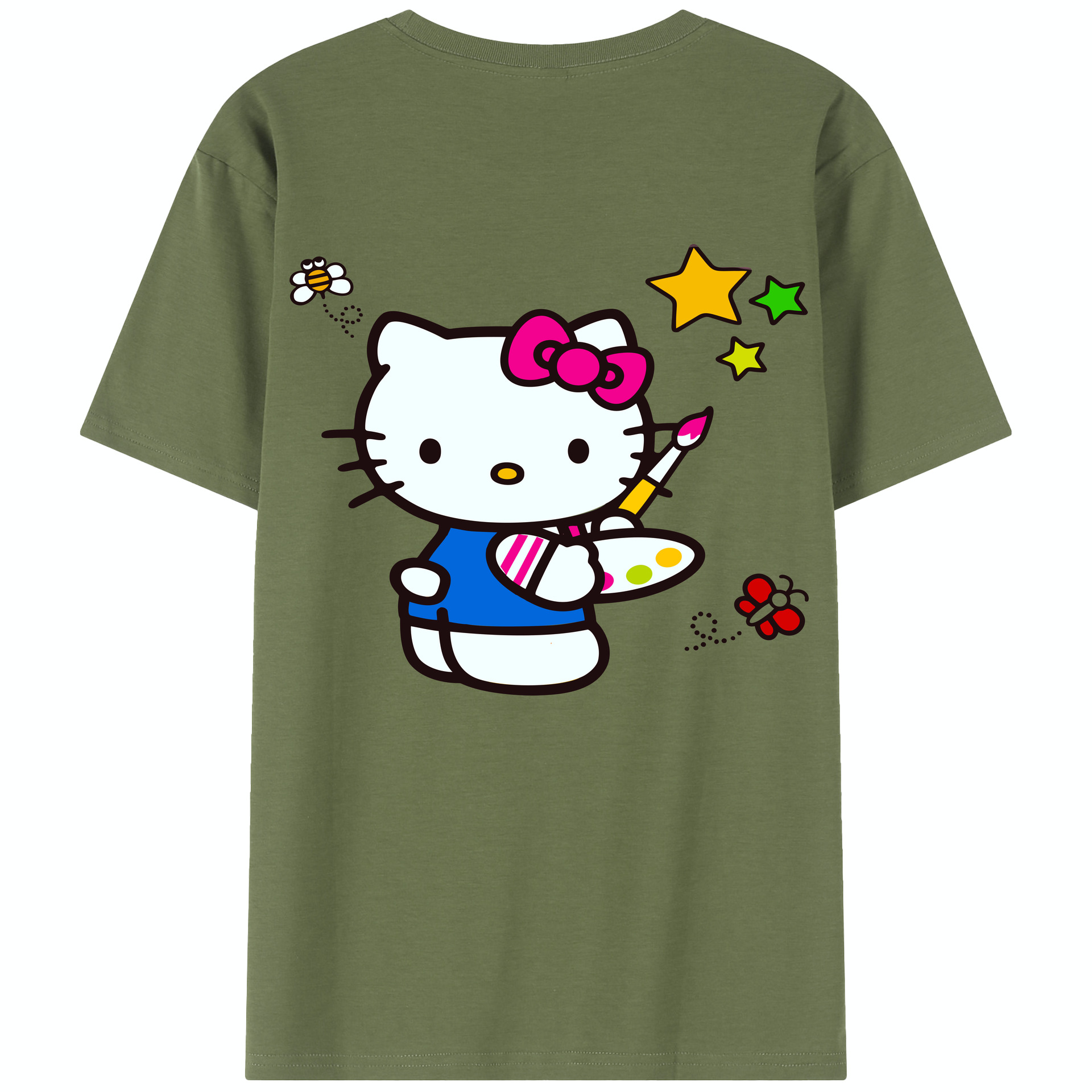 （画像用） Hello Kitty ハローキティ 綿100％半袖Tシャツ（背面プリント）
